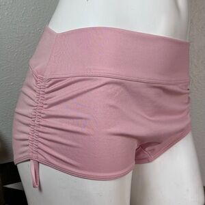 Victoria’s Secret Pink Sport Gym to Swim Shortie Ruched Logo Shorts Sz‎ L NWT